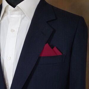 New - Burgundy Cotton Pre-Folded Pocket Square Handkerchief Insert